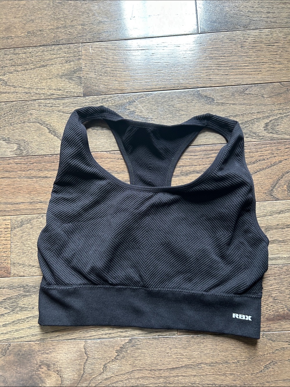 RBX Black Seamless Racerback Crop Sports Bra